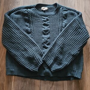 Dark Teal Cable Knit Sweater